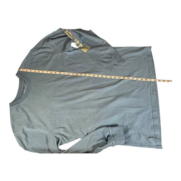 Carhartt L Tall Loose Fit Long Sleeve Shirt Light Blue Cotton Blend NWT - Picture 5 of 9